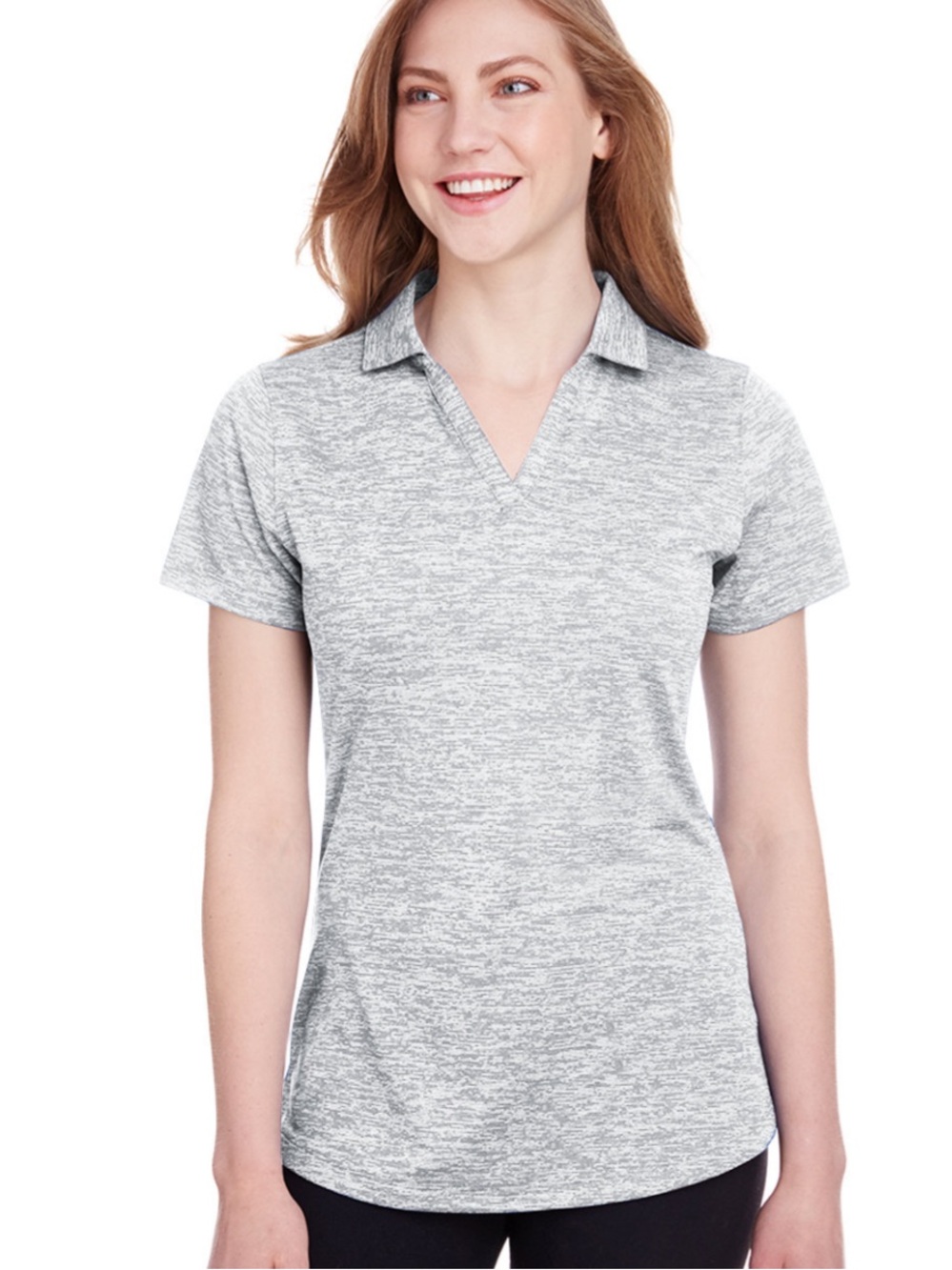 NWT Puma Women’s Heather Gray V‑Notch Polo Top